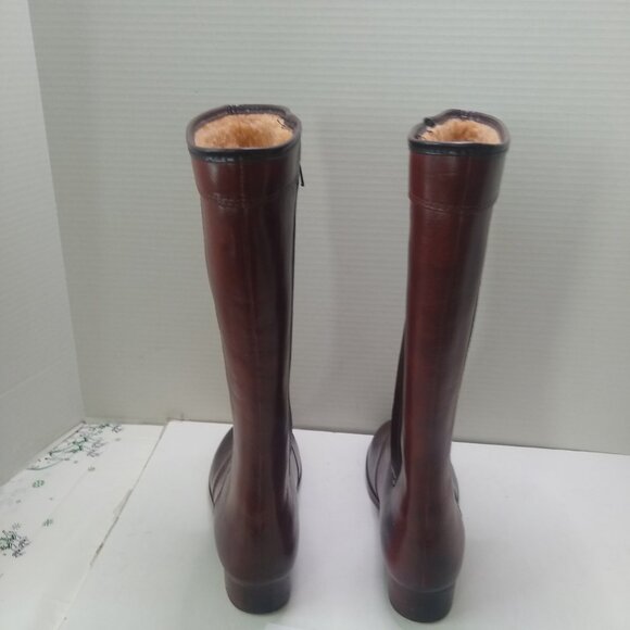 Platform Boots Brown Zip Up Insulated liner. size 7 - Picture 3 of 6
